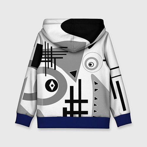 Детская толстовка SPORT GAMES черно-белый абстрактный узор / 3D-Синий – фото 2