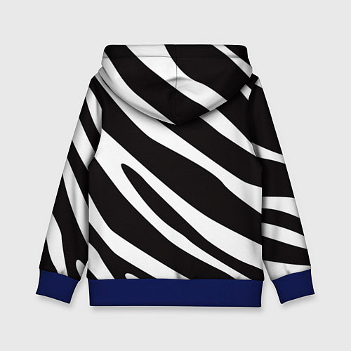 Детская толстовка Анималистичный рисунок зебра / 3D-Синий – фото 2
