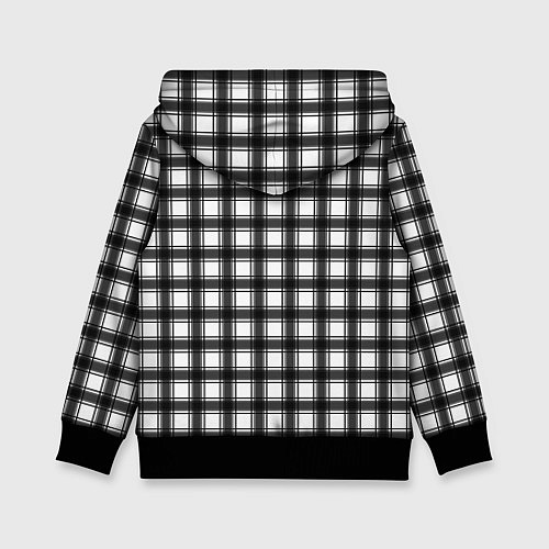 Детская толстовка Black and white trendy checkered pattern / 3D-Черный – фото 2