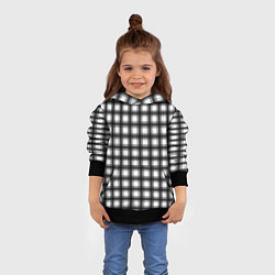 Толстовка-худи детская Black and white trendy checkered pattern, цвет: 3D-черный — фото 2