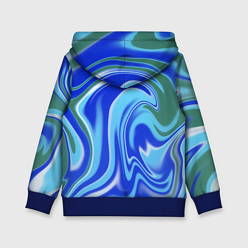Детская толстовка Тай-дай с синим, зелёным и белым цветом / 3D-Синий – фото 2