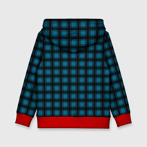 Детская толстовка Black and blue plaid / 3D-Красный – фото 2