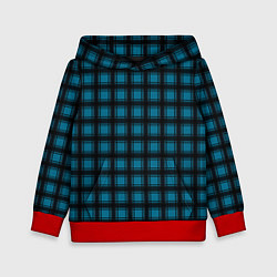 Толстовка-худи детская Black and blue plaid, цвет: 3D-красный