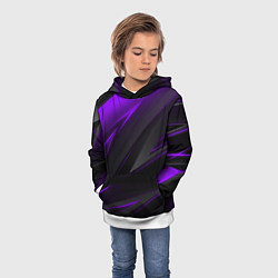Толстовка-худи детская Geometry Черный и фиолетовый, цвет: 3D-белый — фото 2