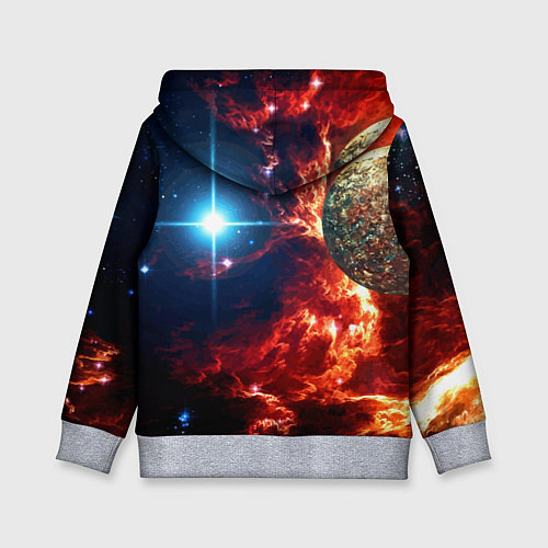 Детская толстовка Яркая звезда в космическом пространстве / 3D-Меланж – фото 2