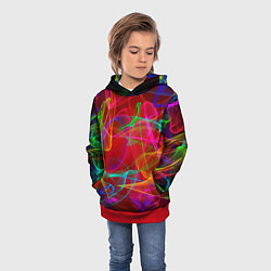 Толстовка-худи детская Colored smoke, цвет: 3D-красный — фото 2