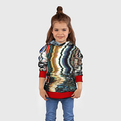 Толстовка-худи детская Glitch pattern - fashion trend, цвет: 3D-красный — фото 2