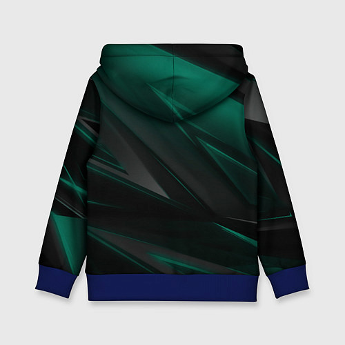 Детская толстовка Бирюзовый черный фон / 3D-Синий – фото 2