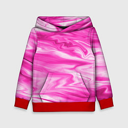 Толстовка-худи детская Розовая мраморная текстура, цвет: 3D-красный