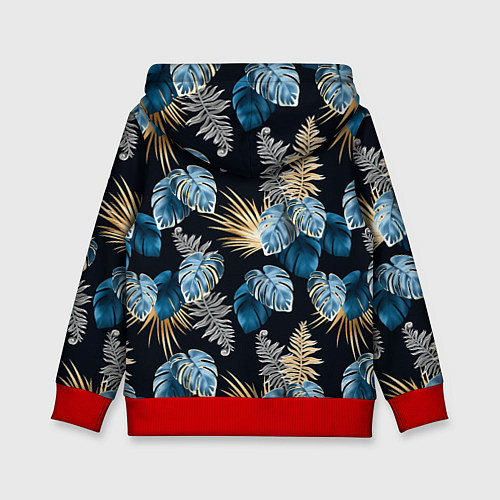 Детская толстовка Свет неоновых листьев / 3D-Красный – фото 2