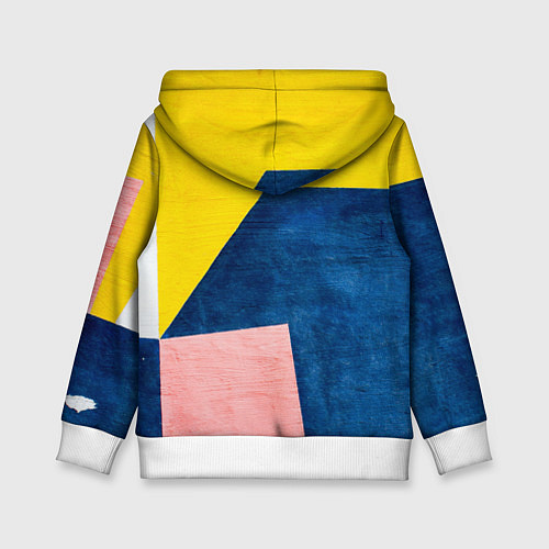 Детская толстовка Абстрактный набор геометрических фигур - Жёлтый / 3D-Белый – фото 2