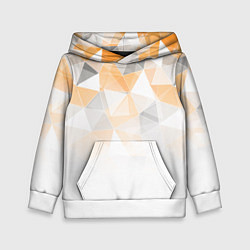 Толстовка-худи детская Однотонный белый и желто-серый геометрический, цвет: 3D-белый