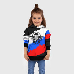 Толстовка-худи детская ВДВ - герб и триколор, цвет: 3D-черный — фото 2