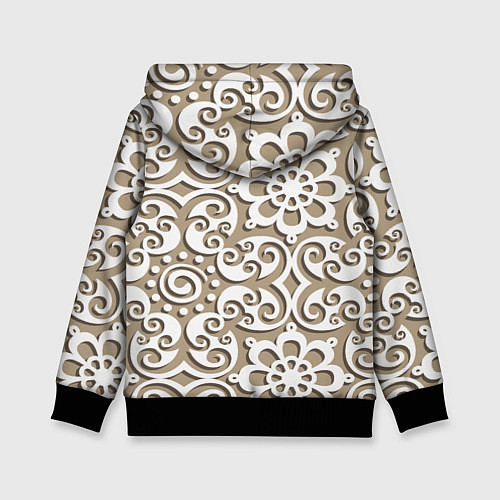 Детская толстовка Цветочный кружевной орнамент / 3D-Черный – фото 2