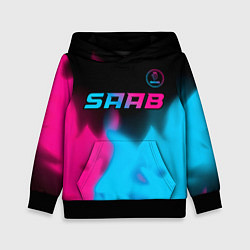 Детская толстовка Saab - neon gradient: символ сверху