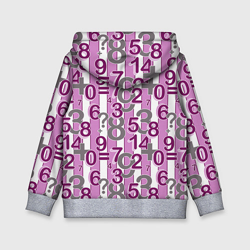 Детская толстовка Бело-розовый узор Арифметика / 3D-Меланж – фото 2