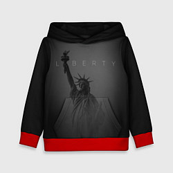 Толстовка-худи детская LIBERTY - СТАТУЯ СВОБОДЫ, цвет: 3D-красный