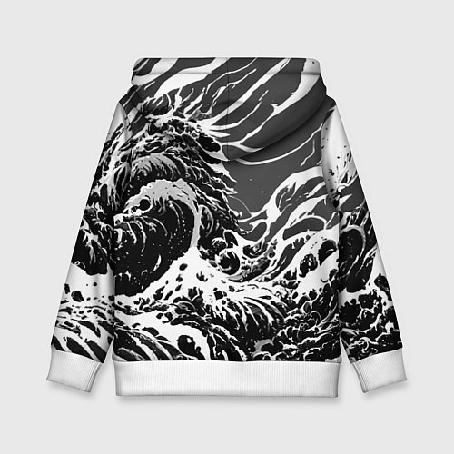 Детская толстовка Черно-белые волны / 3D-Белый – фото 2