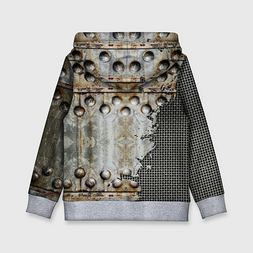 Детская толстовка Клепаный рваный металл / 3D-Меланж – фото 2