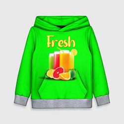 Толстовка-худи детская Фруктовые соки Fresh, цвет: 3D-меланж