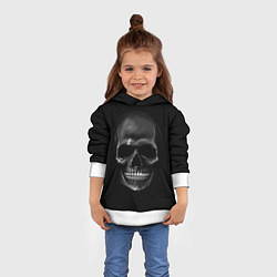 Толстовка-худи детская Карбоновый череп, цвет: 3D-белый — фото 2