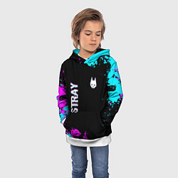 Толстовка-худи детская Stray - краска, цвет: 3D-белый — фото 2