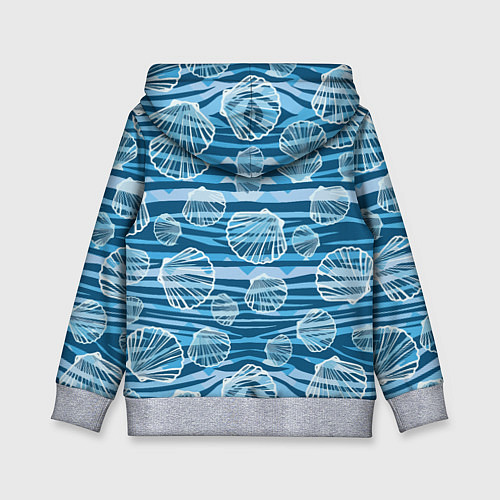 Детская толстовка Паттерн из створок ракушки - океан / 3D-Меланж – фото 2