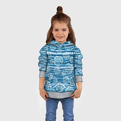 Толстовка-худи детская Паттерн из створок ракушки - океан, цвет: 3D-меланж — фото 2