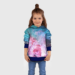 Толстовка-худи детская Вспыхнувший космос, цвет: 3D-синий — фото 2