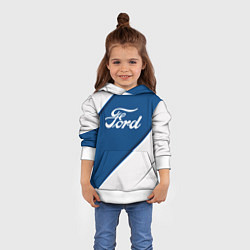 Толстовка-худи детская Ford - СИНЯЯ ПОЛОСА, цвет: 3D-белый — фото 2