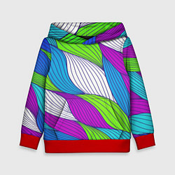 Толстовка-худи детская Цветная ткань, цвет: 3D-красный
