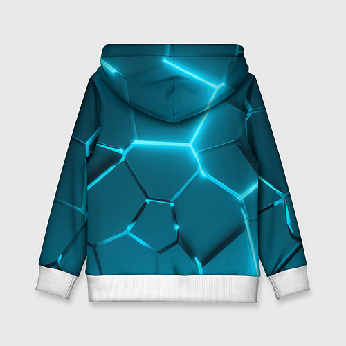 Детская толстовка Ледяные неоновые геометрические плиты / 3D-Белый – фото 2