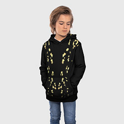 Толстовка-худи детская Абстрактный узор золото на черном, цвет: 3D-черный — фото 2