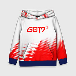 Толстовка-худи детская Got7 - красная абстракция, цвет: 3D-синий