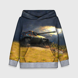 Толстовка-худи детская Танк Е100, цвет: 3D-меланж