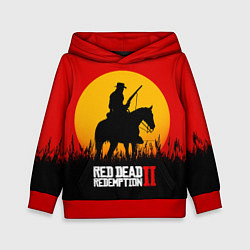 Толстовка-худи детская Red Dead Redemption 2 - закат, цвет: 3D-красный