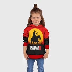 Толстовка-худи детская Red Dead Redemption 2 - закат, цвет: 3D-красный — фото 2