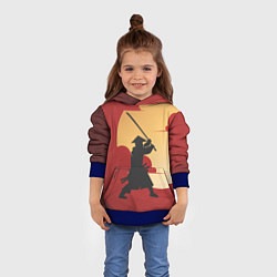 Толстовка-худи детская Самурай с мечом, цвет: 3D-синий — фото 2
