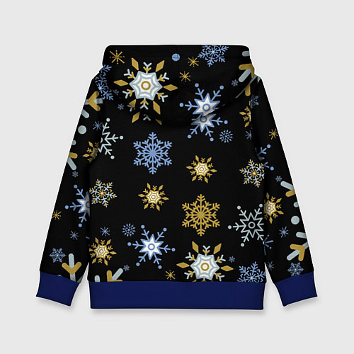 Детская толстовка Новый год дед мороз и мальчик на ракете / 3D-Синий – фото 2