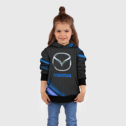 Толстовка-худи детская Mazda Абстракция карбон, цвет: 3D-черный — фото 2
