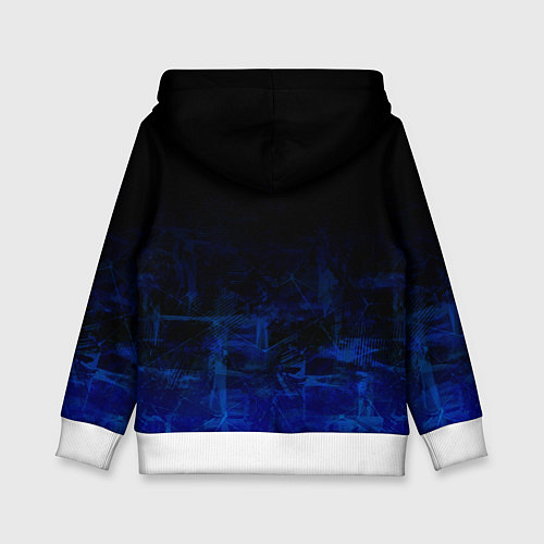 Детская толстовка Однотонный черный и темно синий гранжевый градиент / 3D-Белый – фото 2