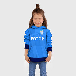 Толстовка-худи детская ФК Ротор - Волгоград - Большой логотип, цвет: 3D-синий — фото 2