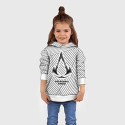 Толстовка-худи детская Символ Assassins Creed на светлом фоне с полосами, цвет: 3D-белый — фото 2