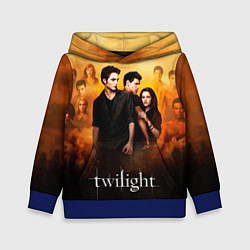 Толстовка-худи детская Сумерки сага бежевый и черный фон, цвет: 3D-синий