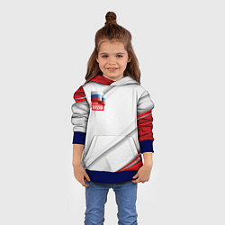 Толстовка-худи детская Red & white флаг России, цвет: 3D-синий — фото 2