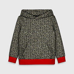 Толстовка-худи детская Русская кольчуга, цвет: 3D-красный