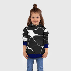 Толстовка-худи детская Черно-белая классика, цвет: 3D-синий — фото 2
