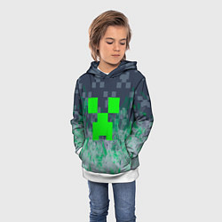 Толстовка-худи детская Minecraft - пламя, цвет: 3D-белый — фото 2