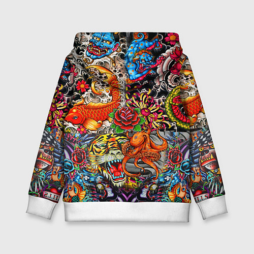 Детская толстовка Красочная иллюстрация / 3D-Белый – фото 2