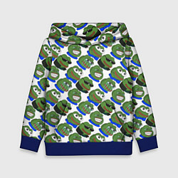 Толстовка-худи детская Эмоции Пепе, цвет: 3D-синий